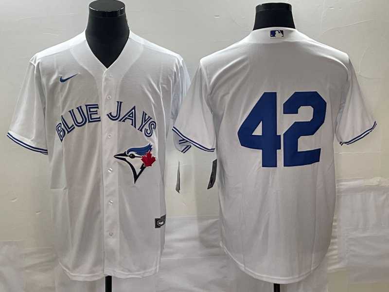 Men%27s Toronto Blue Jays #42 Jackie Robinson White Cool Base Stitched Jersey->toronto blue jays->MLB Jersey